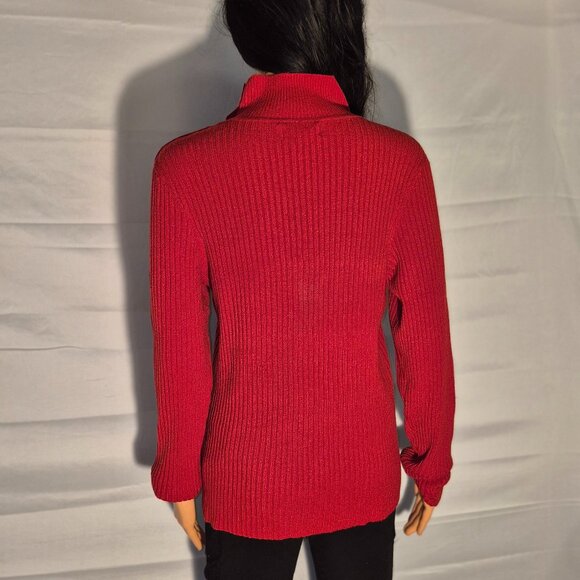 WORTHINGTON Very Pretty Channeled Turtleneck sweater, Red in size Medium - Picture 7 of 16
